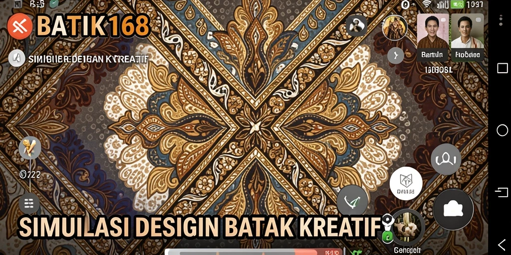 Tampilan gameplay menarik dari BATIK168 saat desain batik.