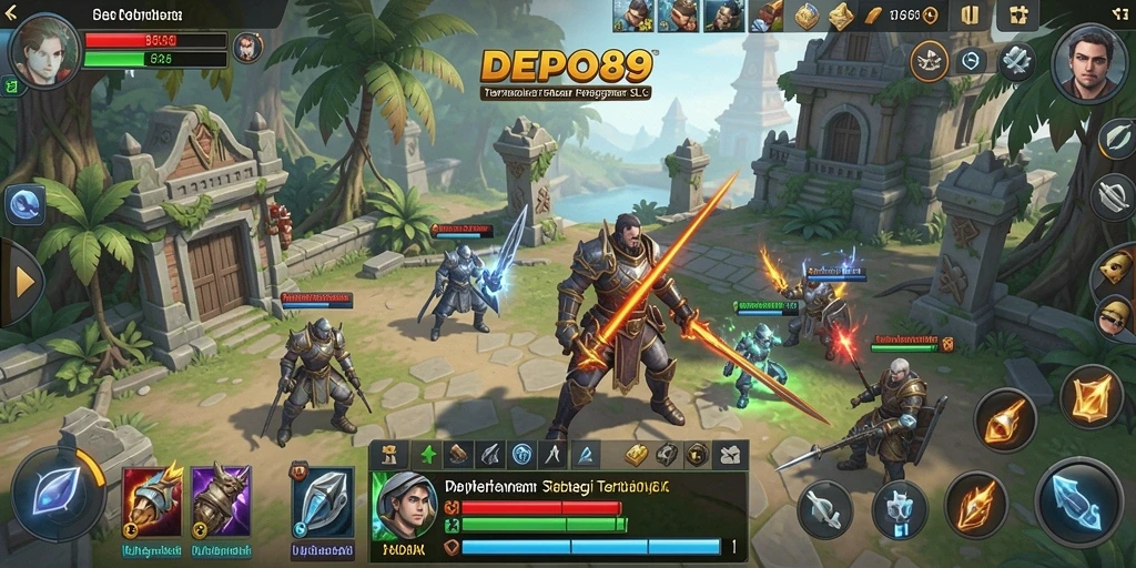 Tampilan gameplay DEPO89 dengan aksi pertempuran SLG yang intens.