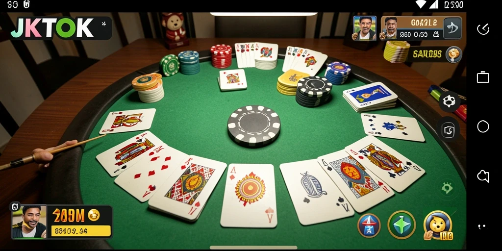 Tampilan gameplay seru JKTOK dalam bermain Gaple.