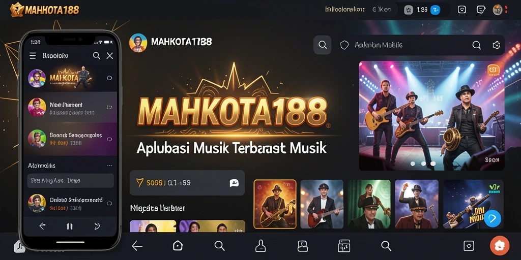 Tampilan antarmuka pengguna MAHKOTA188 dengan berbagai pilihan musik.