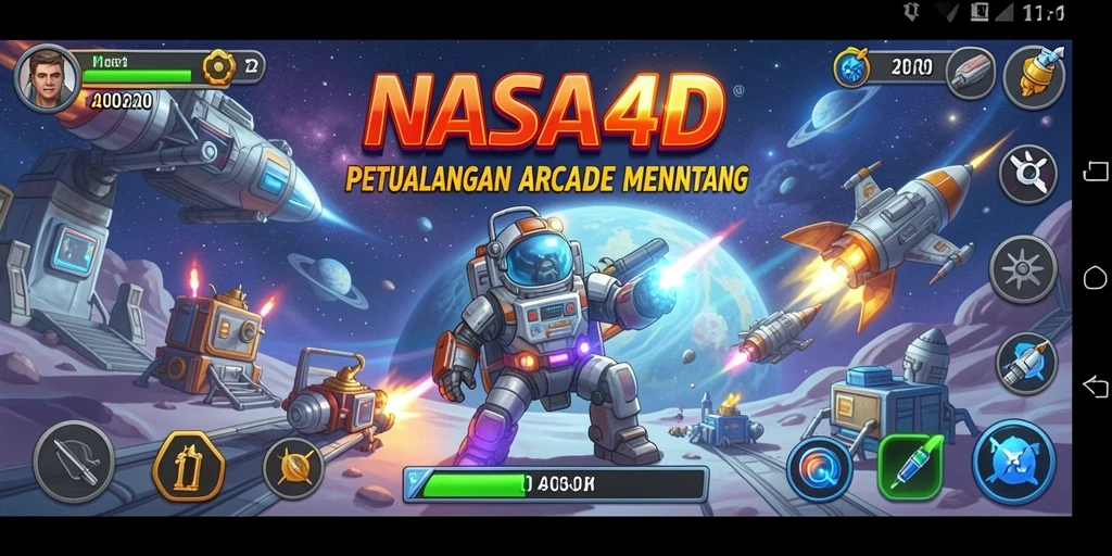 Screenshot NASA4D menampilkan gameplay yang seru dan mendebarkan di luar angkasa.