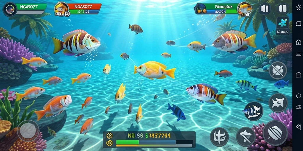 Tangkapan layar gameplay seru Tembak Ikan NGASO77.