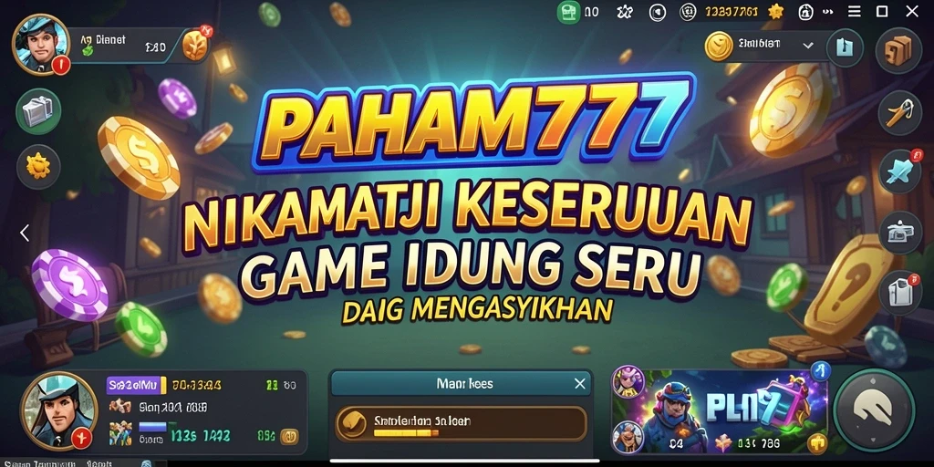 Screenshot gameplay PAHAM777 yang menunjukkan karakter dan sumber daya berkembang.
