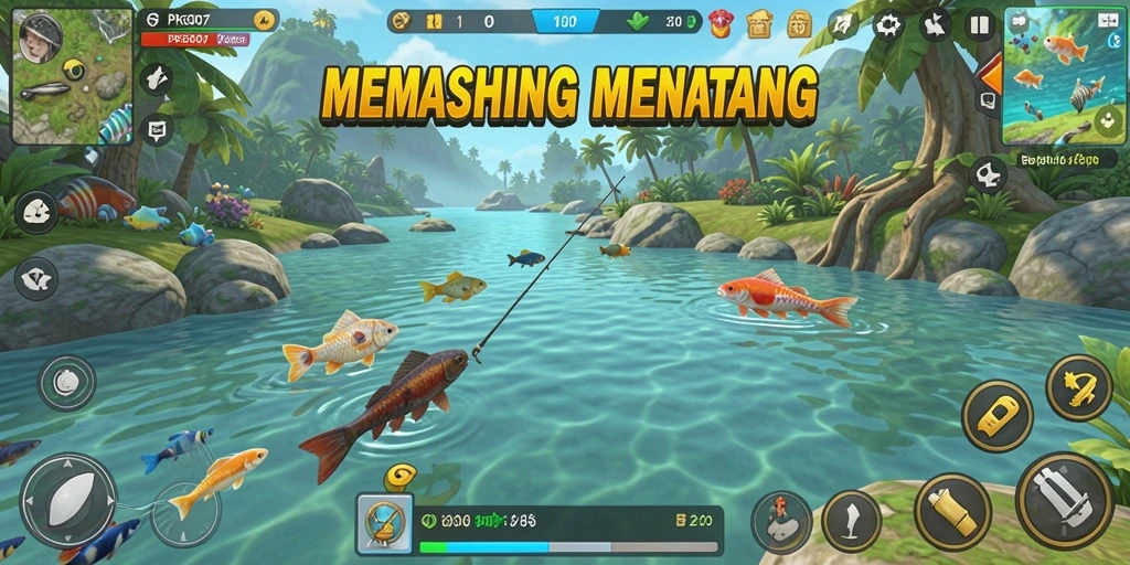 Gameplay menarik PRG007 dengan berbagai lokasi memancing.