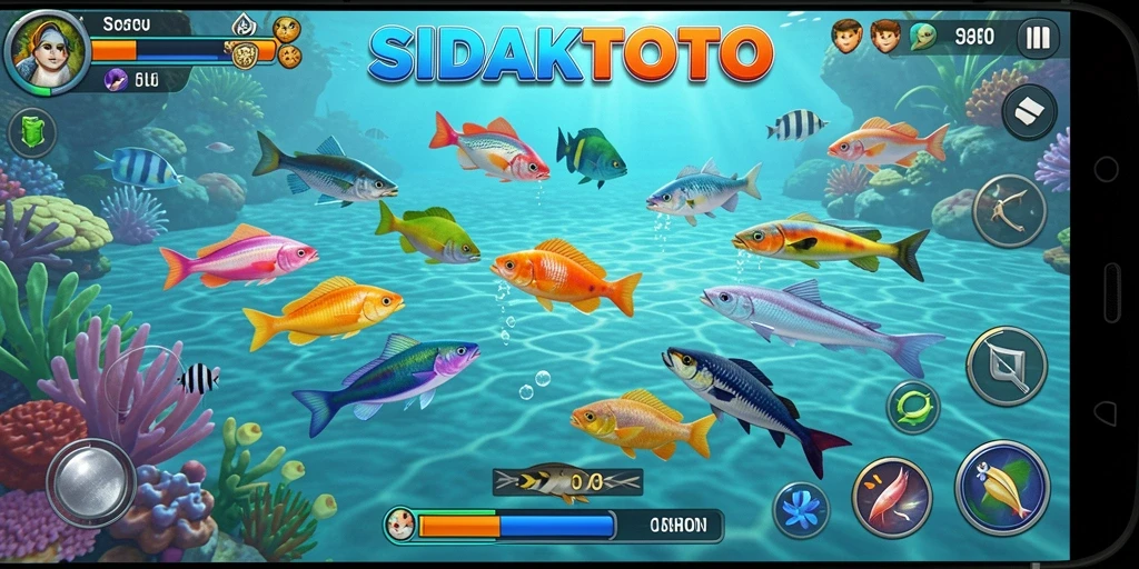 Tampilan utama gameplay Tembak Ikan dalam SIDAKTOTO.