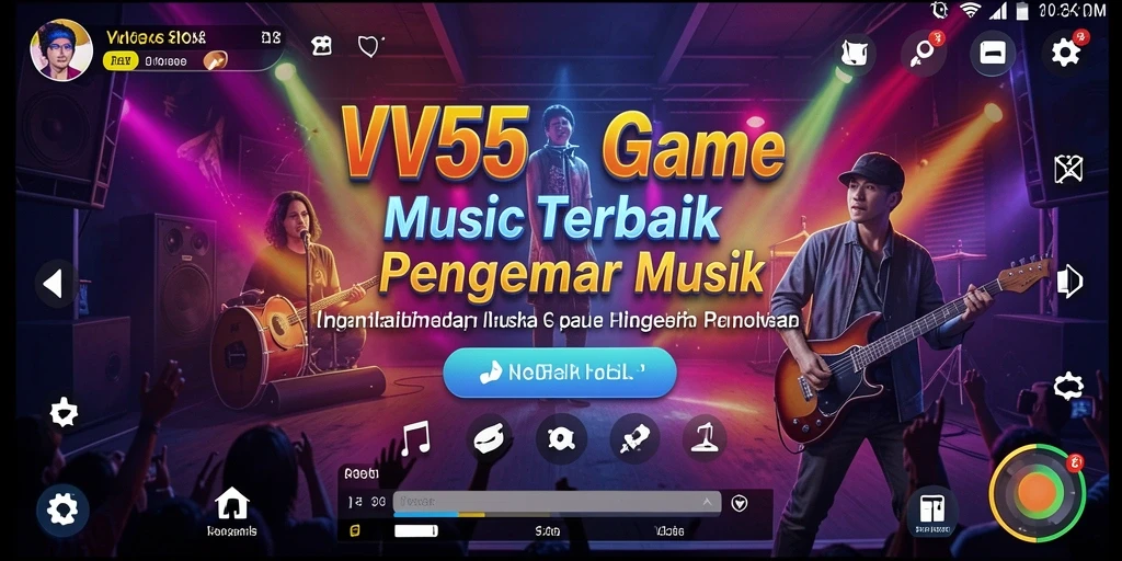 Tampilan gameplay <strong>VV55</strong> yang menarik dengan berbagai lagu.